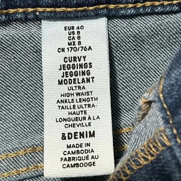 H&M Ultra High Waist Ankle Length Curvy Jegging Jeans Medium Wash - Picture 9 of 10